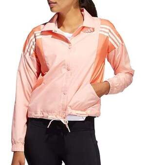 Adidas Women's Lightweight 3 Stripe Jacket in Glow Pink